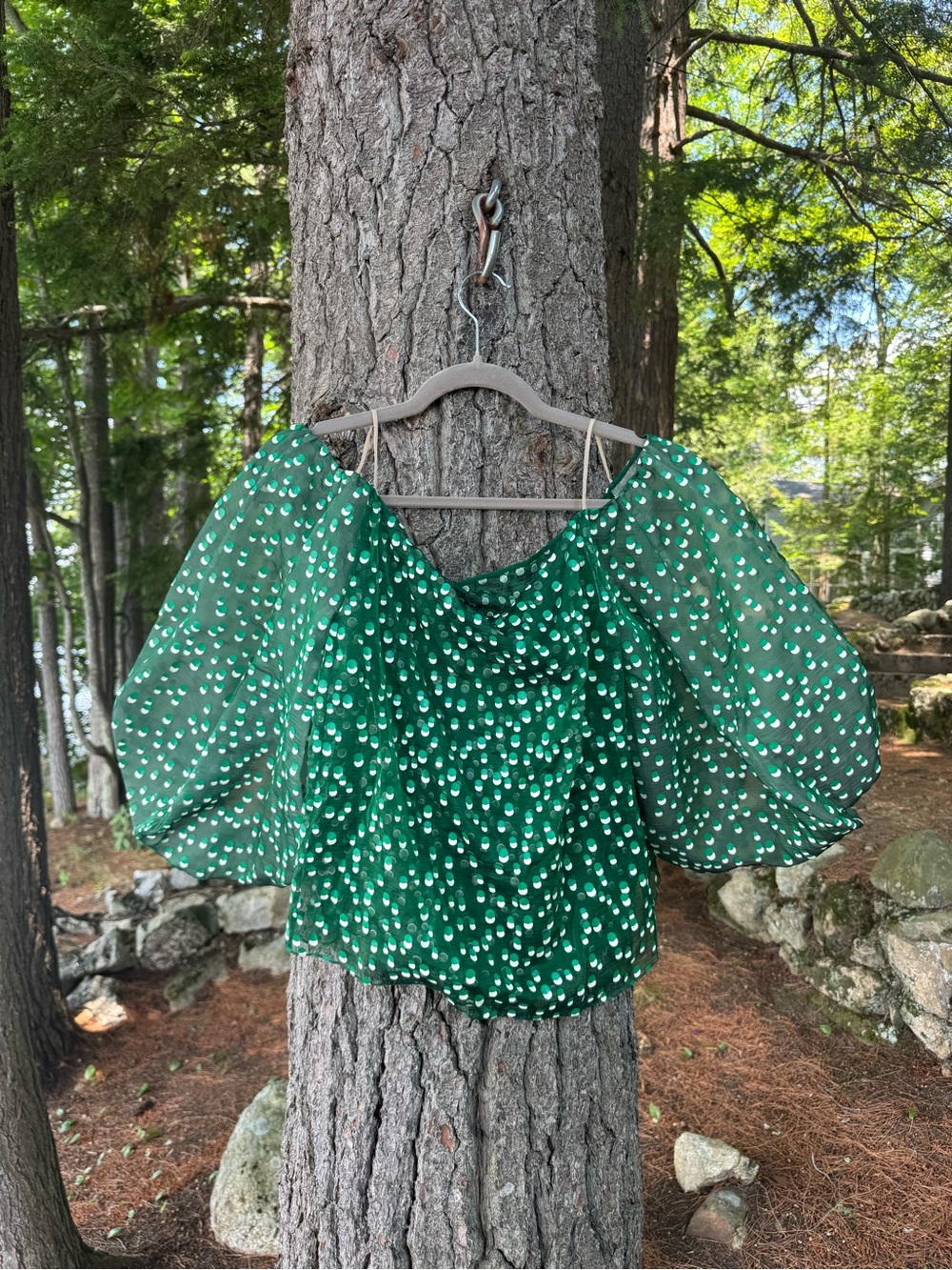 VIKA GAZINSKAYA SS15 Sheer Puff Sleeve Blouse M